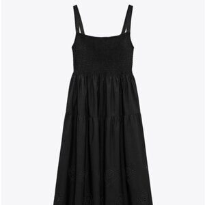 Zara Open-Work Embroidered Tank Dress | Black | Large